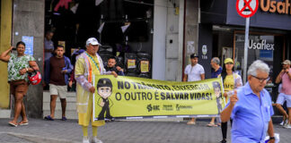 Maio Amarelo – Prefeitura de Caruaru reforça a importância da conscientização para um trânsito mais seguro com ação alusiva no Marco Zero