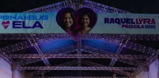 Raquel e Priscila acompanham montagem da convenção deste domingo