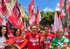 Maurício Rands participa de ato em apoio à reeleição de Lula no centro do Recife