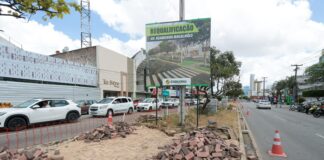 Novo canteiro da Avenida Agamenon Magalhães começa a ganhar forma com a requalificação realizada pela Prefeitura de Caruaru